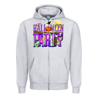 Heather Grey Halloween party Zipper Hoodie - NancyCooperArtShop