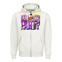 Oatmeal Heather Halloween party Zipper Hoodie - NancyCooperArtShop