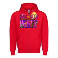 Red Halloween party Zipper Hoodie - NancyCooperArtShop