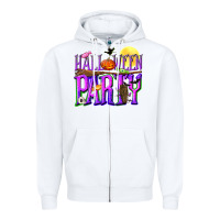 White Halloween party Zipper Hoodie - NancyCooperArtShop