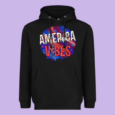 America Vibes With Gnome Heavyweight Hoodie Designed By Howdyjamesfarm