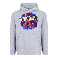 Heather Grey America vibes with gnome Heavyweight Hoodie - HowdyJamesFarm