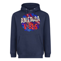 Navy America vibes with gnome Heavyweight Hoodie - HowdyJamesFarm