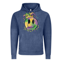 Vintage Denim smiley face mardi gras Vintage Hoodie - MaliasSmallBusiness