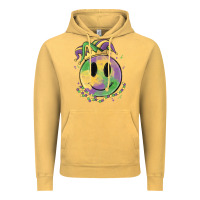 Vintage Mustard smiley face mardi gras Vintage Hoodie - MaliasSmallBusiness