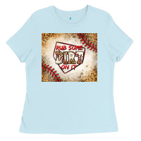 Baby Blue rub some dirt on it baseball Ladies Tee - Jasminsmagicworld