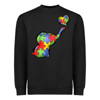 Black autism awareness elephant Heavyweight Sweatshirt - LillyAllenDesigns