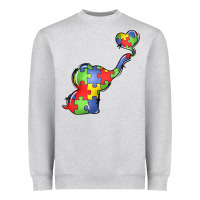 Heather Grey autism awareness elephant Heavyweight Sweatshirt - LillyAllenDesigns