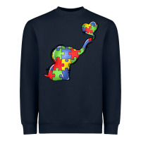 Navy autism awareness elephant Heavyweight Sweatshirt - LillyAllenDesigns