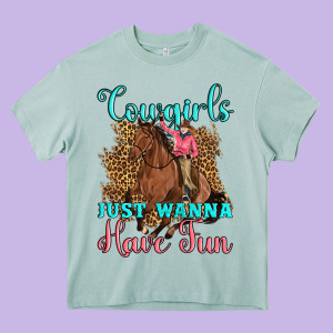 Cowgirls Just Wanna Have Fun Heavy Core Tee Designed By Artiststas