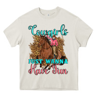 Cream cowgirls just wanna have fun Heavy Core Tee - Artiststas