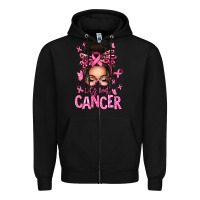 Black lets beat cancer afro messy bun Zipper Hoodie - texasbilliewilder