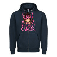 Navy lets beat cancer afro messy bun Zipper Hoodie - texasbilliewilder