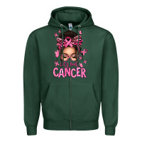Sports Green lets beat cancer afro messy bun Zipper Hoodie - texasbilliewilder
