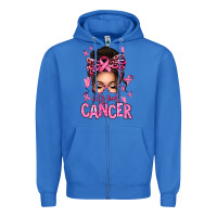 True Royal lets beat cancer afro messy bun Zipper Hoodie - texasbilliewilder