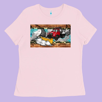 Snow Truck Sippy Cup Ladies Tee Designed By Artiststas