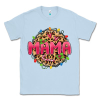 Dusty Blue mama christmas lights Classic Tee - MaliasSmallBusiness