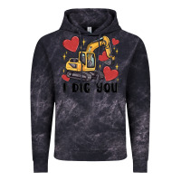 Cloud Black i dig you valentines excavator Vintage Hoodie - MaliasSmallBusiness