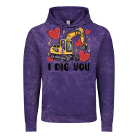 Cloud Purple i dig you valentines excavator Vintage Hoodie - MaliasSmallBusiness