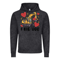 Vintage Black i dig you valentines excavator Vintage Hoodie - MaliasSmallBusiness