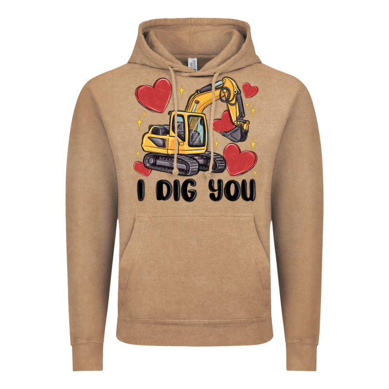 I Dig You Valentines Excavator Vintage Hoodie by MaliasSmallBusiness | Teevron