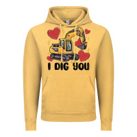 Vintage Mustard i dig you valentines excavator Vintage Hoodie - MaliasSmallBusiness