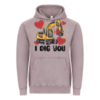 Vintage Zinc i dig you valentines excavator Vintage Hoodie - MaliasSmallBusiness