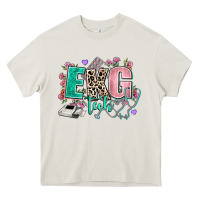 Cream ekg tech Heavy Core Tee - AdoDesignShop