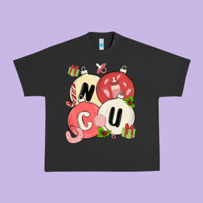 Nicu Nurse Christmas Urban Heavy Tee Designed By Maliassmallbusiness