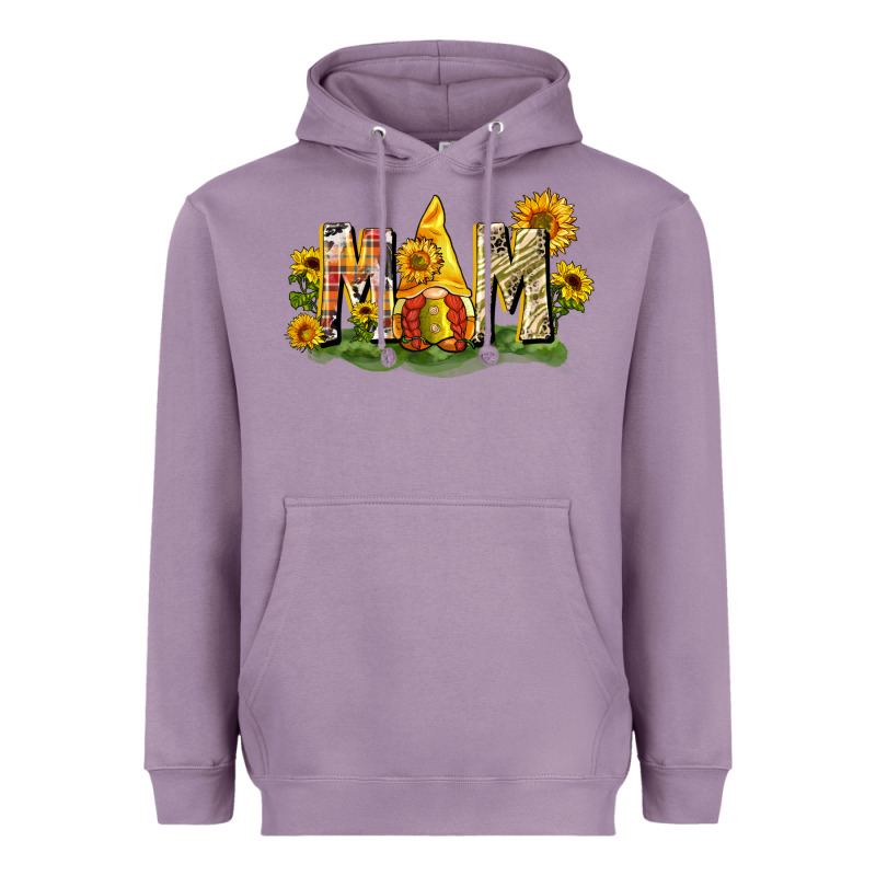 Mom Gnome Sunflower Heavyweight Hoodie by CowGirlArtShop | Teevron