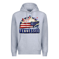 Heather Grey tennessee 4th of july Premium Hoodie - CowGirlArtShop