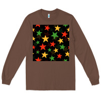 Chestnut african color stars seamless pattern Long Sleeve Tee - BundleAndBundleShop