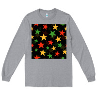 Heather Grey african color stars seamless pattern Long Sleeve Tee - BundleAndBundleShop