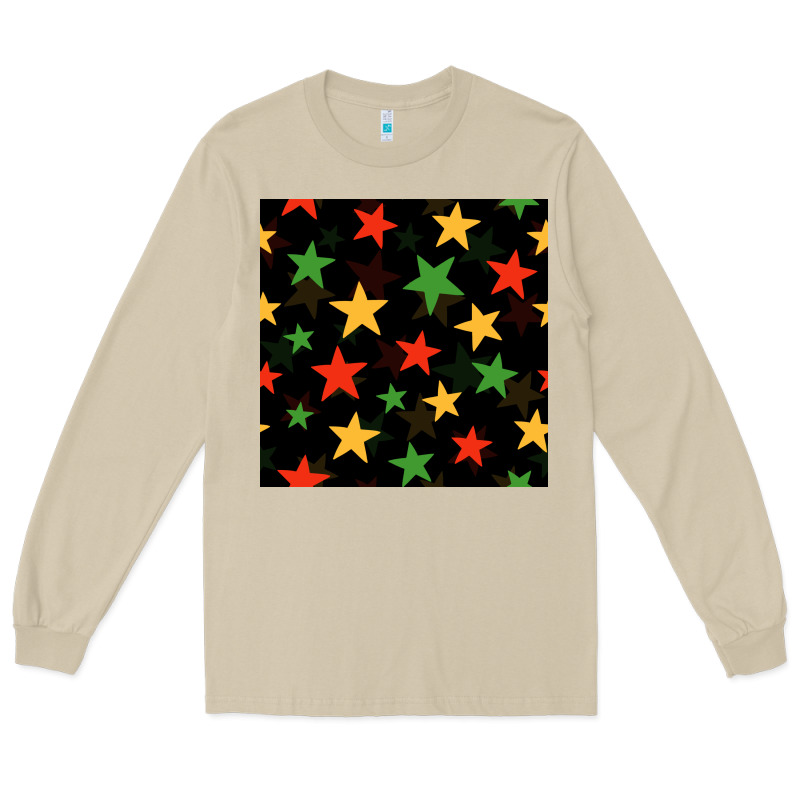 African Color Stars Seamless Pattern Long Sleeve Tee by BundleAndBundleShop | Teevron