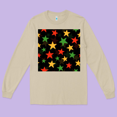African Color Stars Seamless Pattern Long Sleeve Tee Designed By Bundleandbundleshop