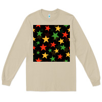Mushroom african color stars seamless pattern Long Sleeve Tee - BundleAndBundleShop