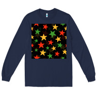 Navy african color stars seamless pattern Long Sleeve Tee - BundleAndBundleShop