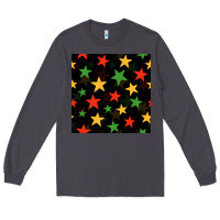 Smoke african color stars seamless pattern Long Sleeve Tee - BundleAndBundleShop
