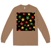 Toasted Coconut african color stars seamless pattern Long Sleeve Tee - BundleAndBundleShop