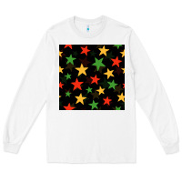White african color stars seamless pattern Long Sleeve Tee - BundleAndBundleShop