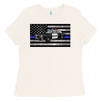 Bone thin blue line police car sippy cup Ladies Tee - Artiststas