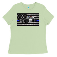 Matcha thin blue line police car sippy cup Ladies Tee - Artiststas