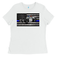 Thin Blue Line Police Car Sippy Cup Ladies Tee | Teevron