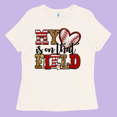 My Heart Is On That Field Baseball Ladies Tee Designed By Jasminsmagicworld