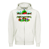 Custom Name Christmas Elf Zipper Hoodie | Teevron