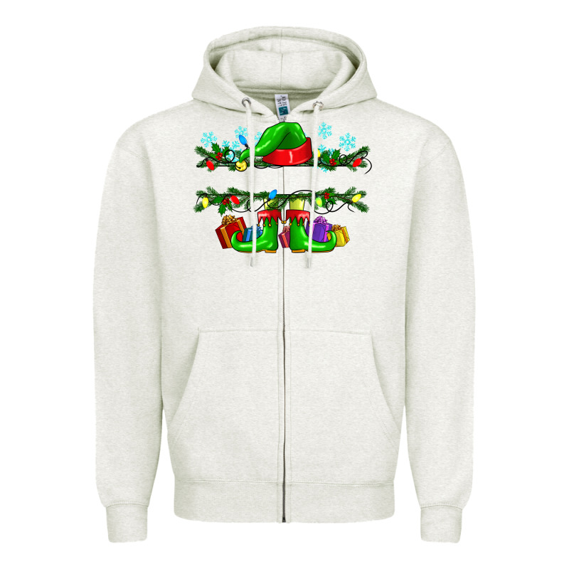 Custom Name Christmas Elf Zipper Hoodie by texasbilliewilder | Teevron