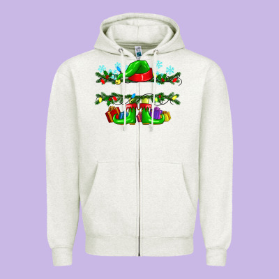 Custom Name Christmas Elf Zipper Hoodie Designed By Texasbilliewilder