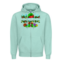 Seafoam custom name christmas elf Zipper Hoodie - texasbilliewilder