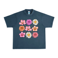 Midnight Navy flowers Urban Heavy Tee - MaliasSmallBusiness