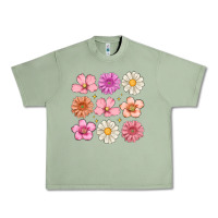 Oil Green flowers Urban Heavy Tee - MaliasSmallBusiness